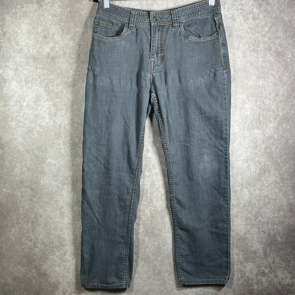 Prana Jeans Mens Size 32X30 Gray Denim Organic Cotton Slim Fit Straight Leg